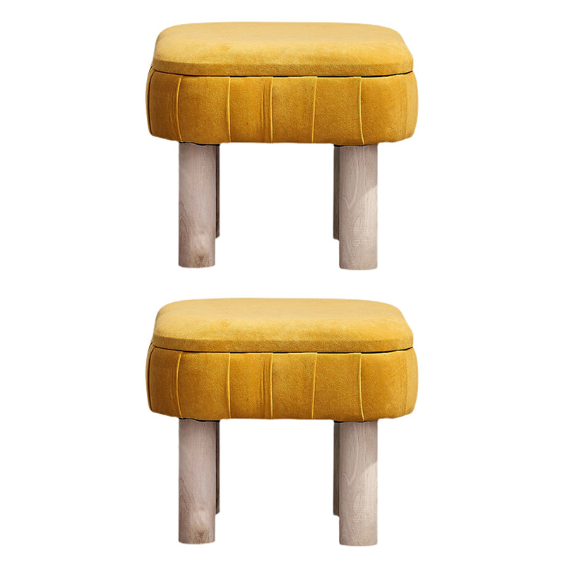 Solid Color Fabric Standard Stool Modern Simple Unique Shape Upholstered Footstool