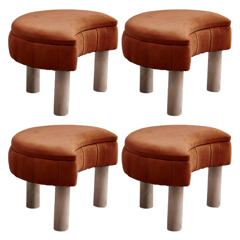 Solid Color Fabric Standard Stool Modern Simple Unique Shape Upholstered Footstool