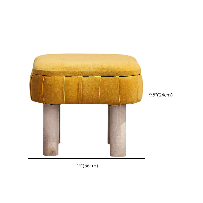 Solid Color Fabric Standard Stool Modern Simple Unique Shape Upholstered Footstool