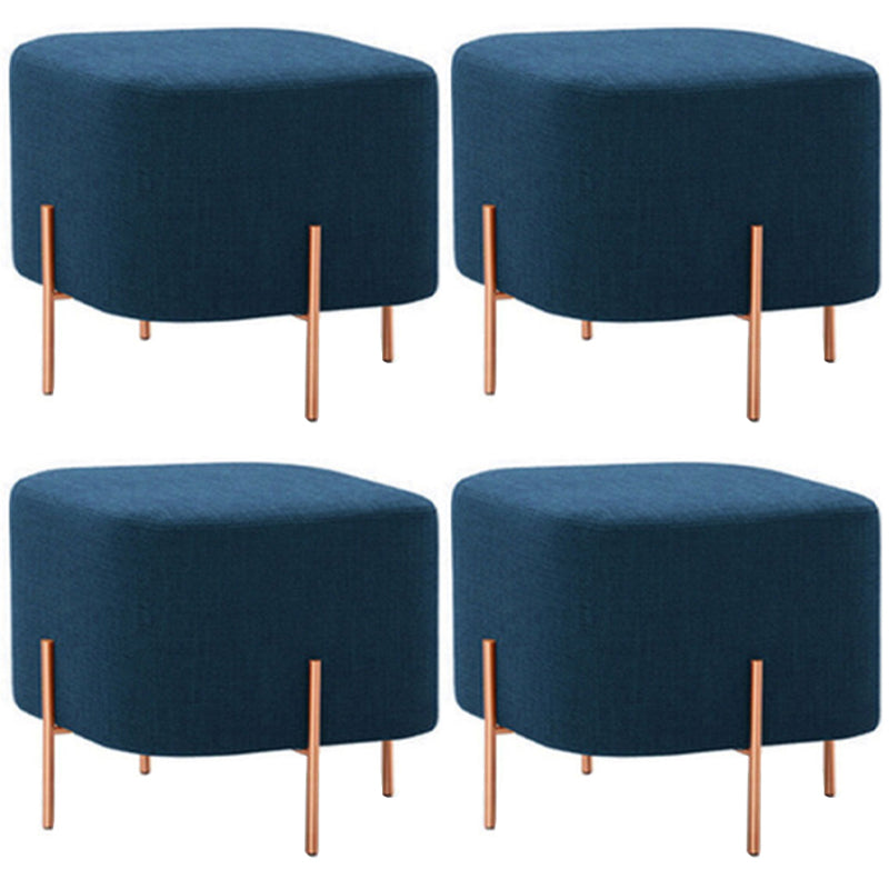 Solid Color Fabric Standard Stool Modern Simple Square Upholstered Footstool