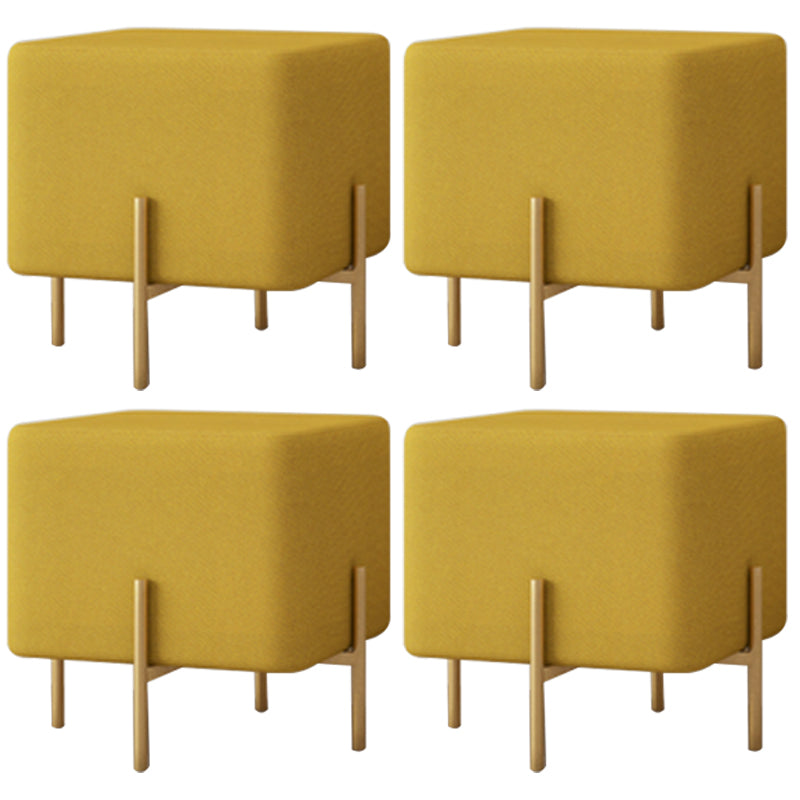 Solid Color Fabric Standard Stool Modern Simple Square Upholstered Footstool
