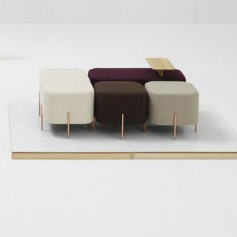 Solid Color Fabric Standard Stool Modern Simple Square Upholstered Footstool