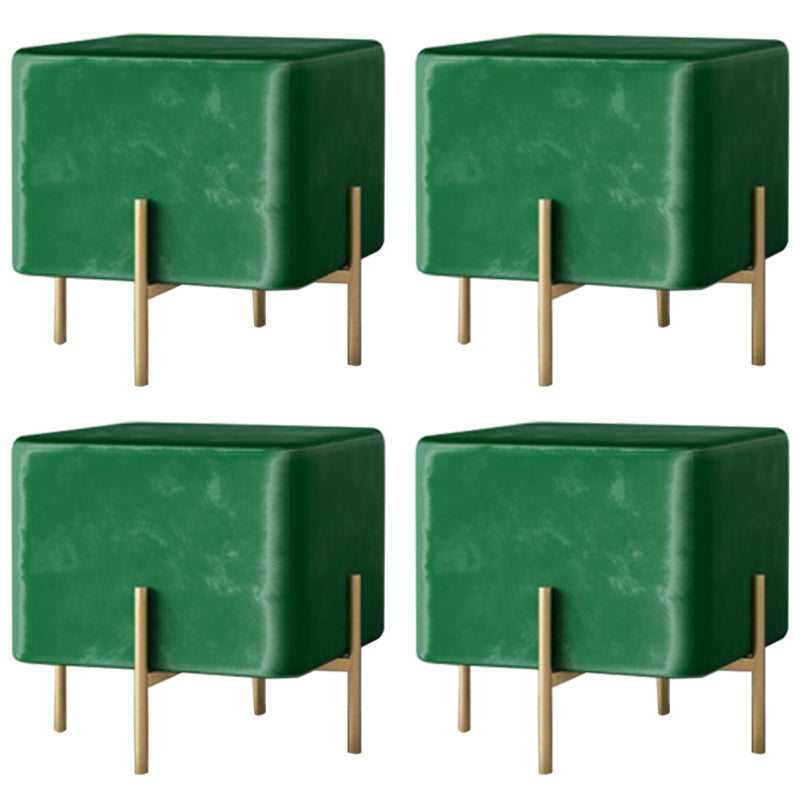 Solid Color Fabric Standard Stool Modern Simple Square Upholstered Footstool