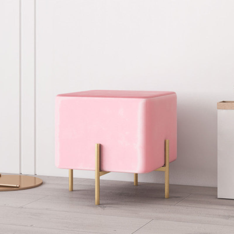 Solid Color Fabric Standard Stool Modern Simple Square Upholstered Footstool
