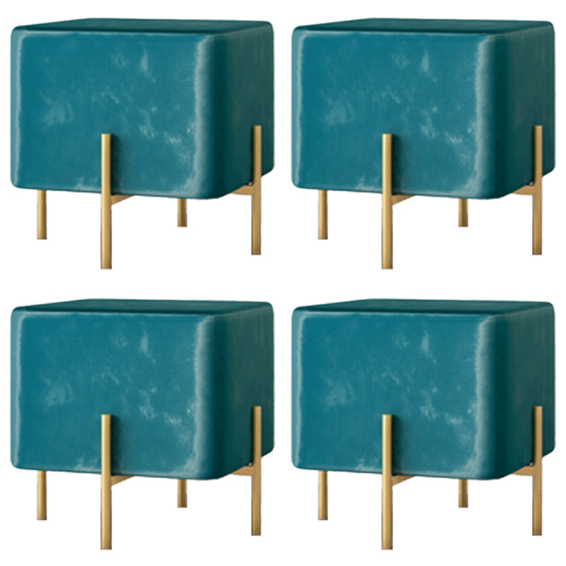 Solid Color Fabric Standard Stool Modern Simple Square Upholstered Footstool