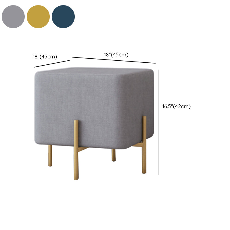 Solid Color Fabric Standard Stool Modern Simple Square Upholstered Footstool