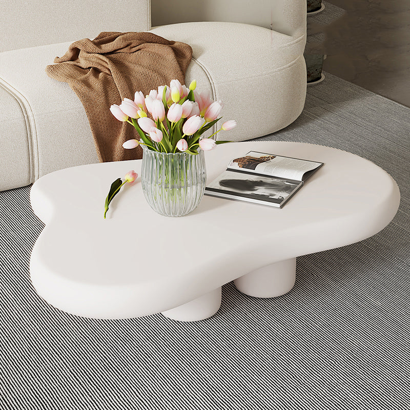 No Distressing 1 Coffee Table 2 Legs White Wood Single Coffee Table
