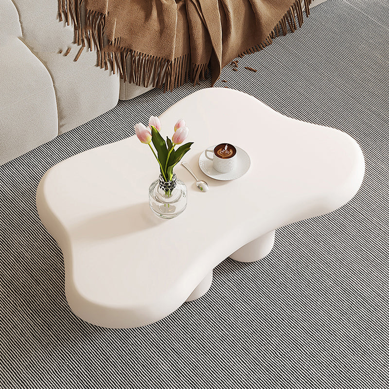No Distressing 1 Coffee Table 2 Legs White Wood Single Coffee Table