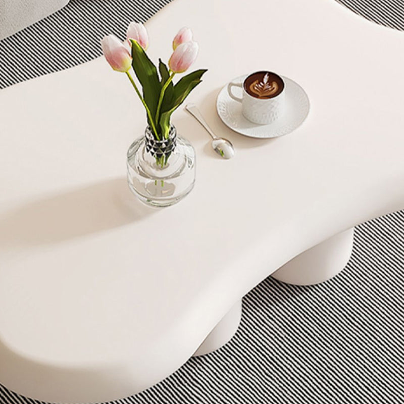 No Distressing 1 Coffee Table 2 Legs White Wood Single Coffee Table