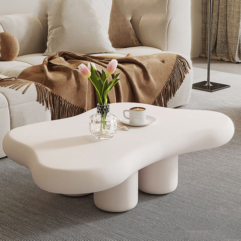No Distressing 1 Coffee Table 2 Legs White Wood Single Coffee Table