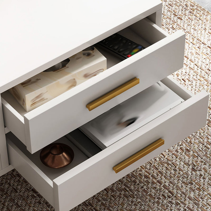 4 Legs Rectangle Cocktail Table Wood Single Coffee Table with Storage Drawers