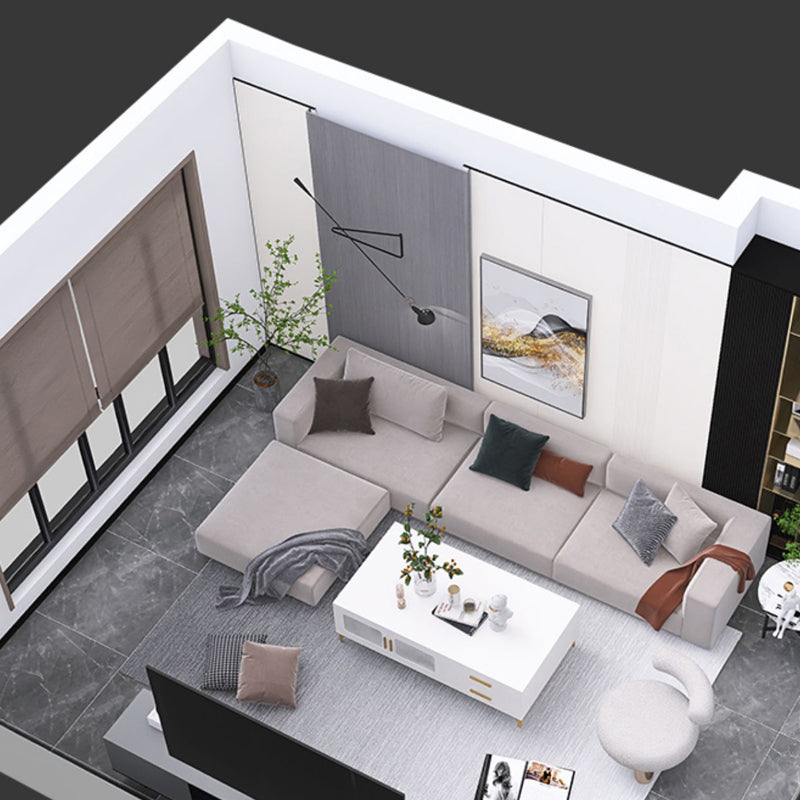 4 Legs Rectangle Cocktail Table Wood Single Coffee Table with Storage Drawers