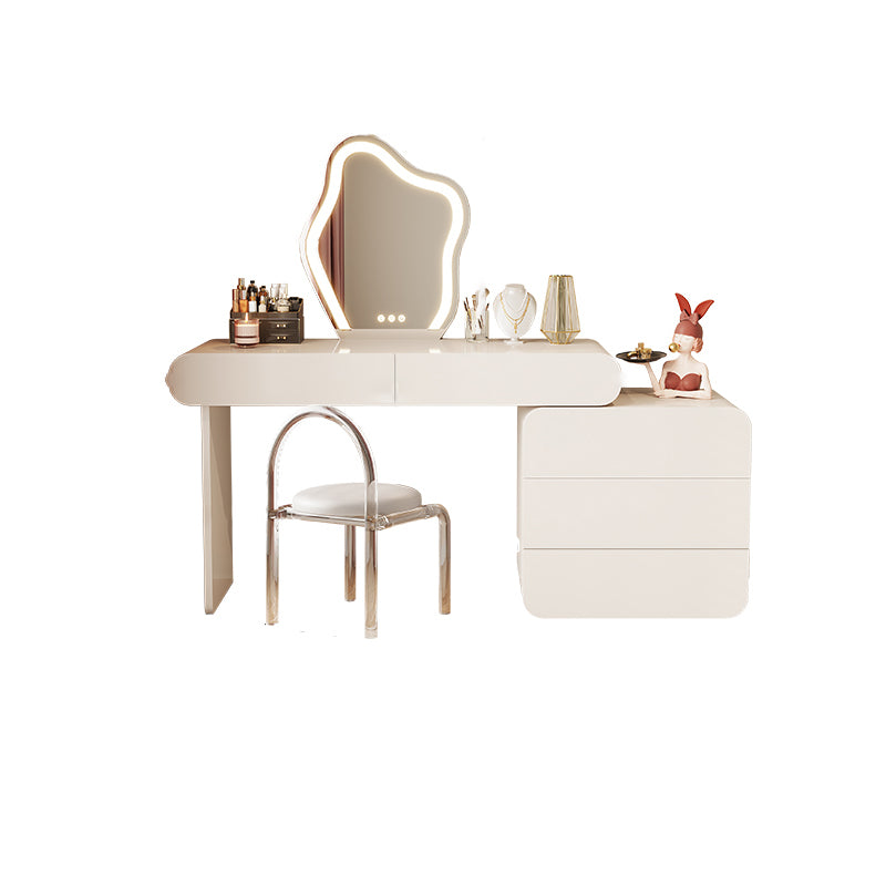White Make-up 15.74" Wide Vanity Makeup Vanity Desk Table with Drawers