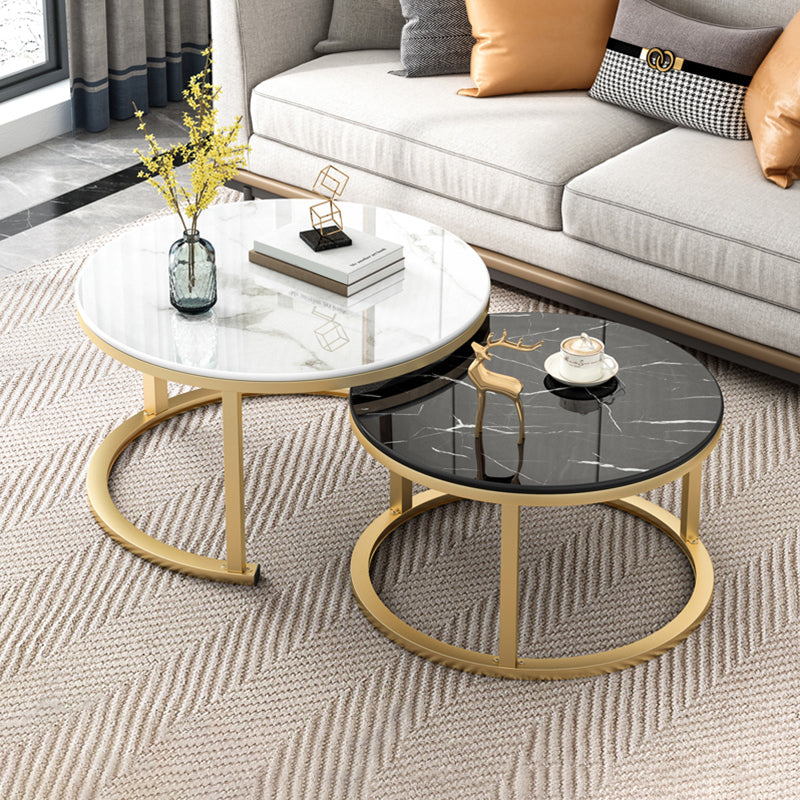 Frame Contemporary Coffee Table Set Glass Top Coffee Cocktail Table
