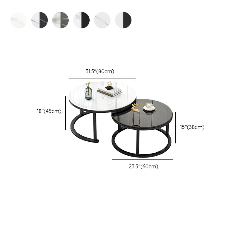 Frame Contemporary Coffee Table Set Glass Top Coffee Cocktail Table