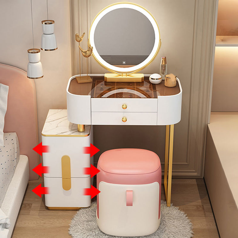 Glam Glass Makeup Counter 29.9" H Bedroom Make-up Vanity with Drawer