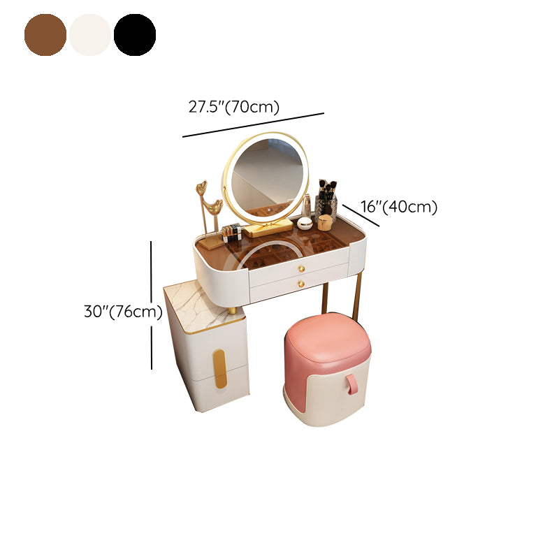 Glam Glass Makeup Counter 29.9" H Bedroom Make-up Vanity with Drawer