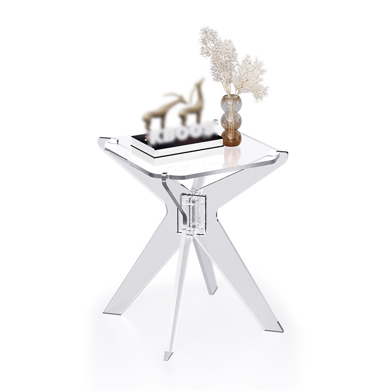 Contemporary Geometric Accent Side Table AcrylicSofa Side Accent Table