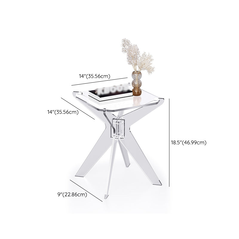 Contemporary Geometric Accent Side Table AcrylicSofa Side Accent Table