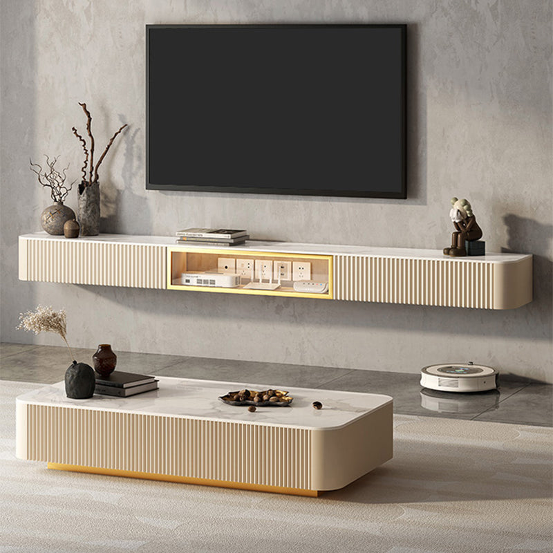 Slate Block Coffee Table No Distressing Glam Rectangle Single Coffee Table