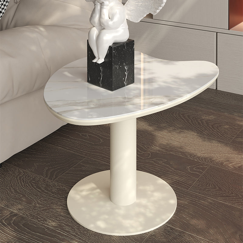 Marble White Single Coffee Table Modern Free-Form Coffee Table