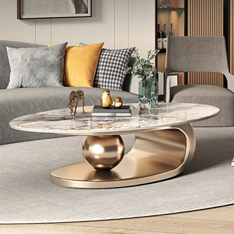 No Distressing Slate Coffee Table Pedestal Oval Single Coffee Table