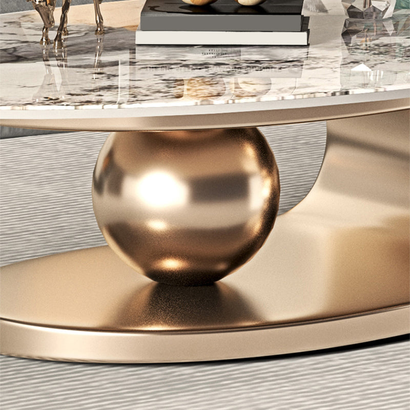 No Distressing Slate Coffee Table Pedestal Oval Single Coffee Table