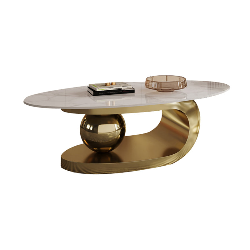 No Distressing Slate Coffee Table Pedestal Oval Single Coffee Table