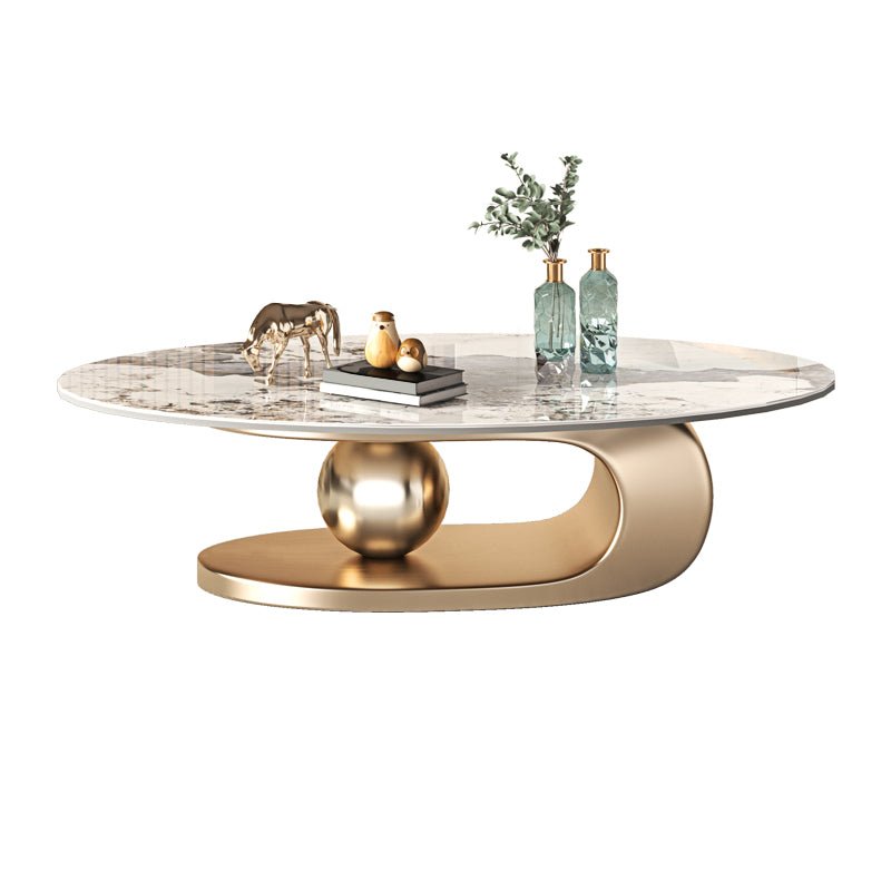 No Distressing Slate Coffee Table Pedestal Oval Single Coffee Table