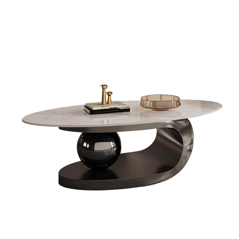 No Distressing Slate Coffee Table Pedestal Oval Single Coffee Table