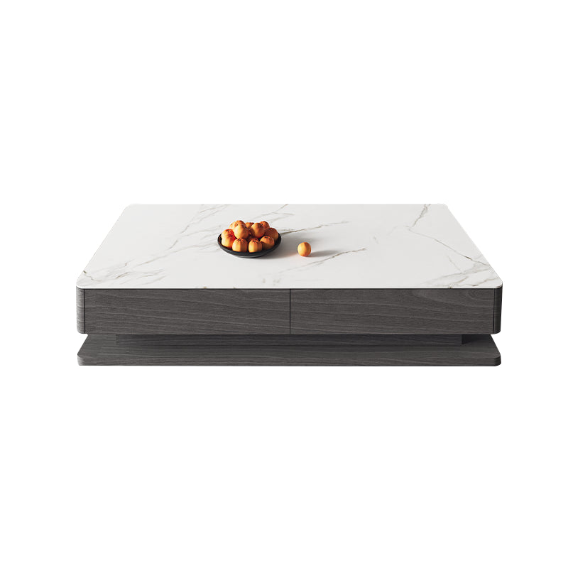 Block Slate Coffee Table No Distressing Rectangle Single Coffee Table with Drawers