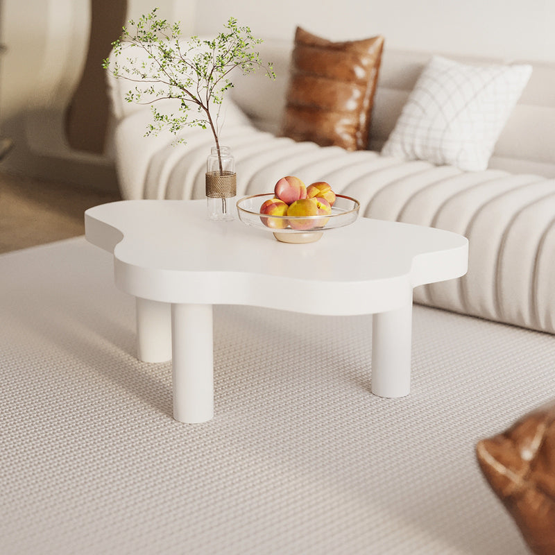 Solid Wood Single Coffee Table 3 Legs Free-Form Coffee Table