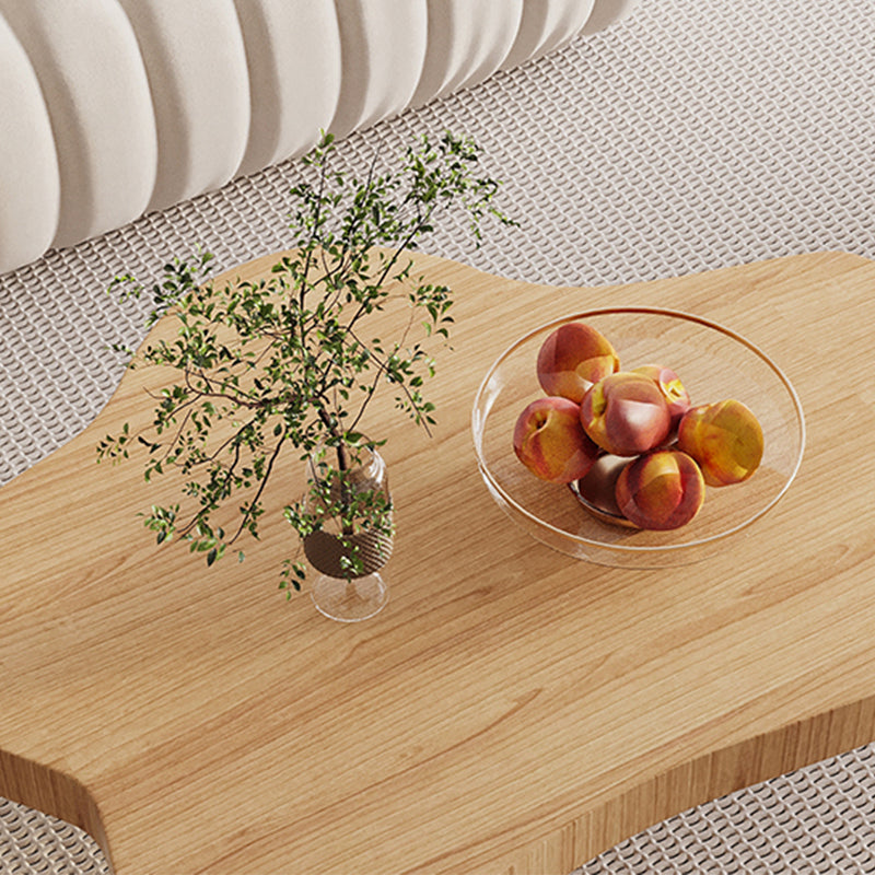 Solid Wood Single Coffee Table 3 Legs Free-Form Coffee Table
