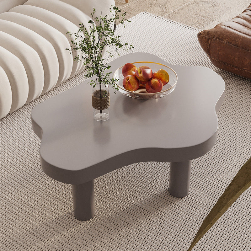 Solid Wood Single Coffee Table 3 Legs Free-Form Coffee Table