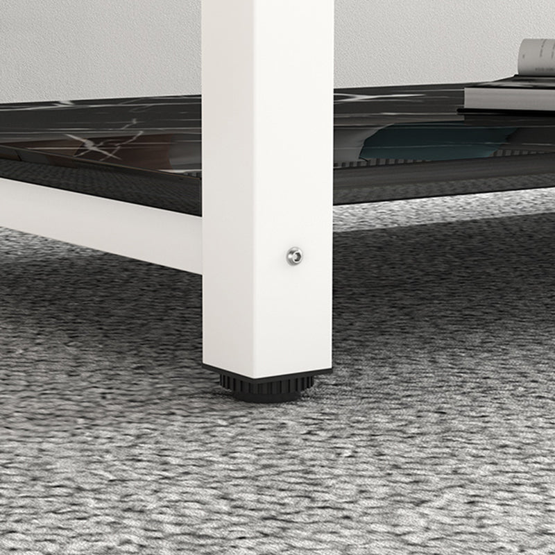 17"H Contemporary Coffee Table Rectangle White Coffee Cocktail Table