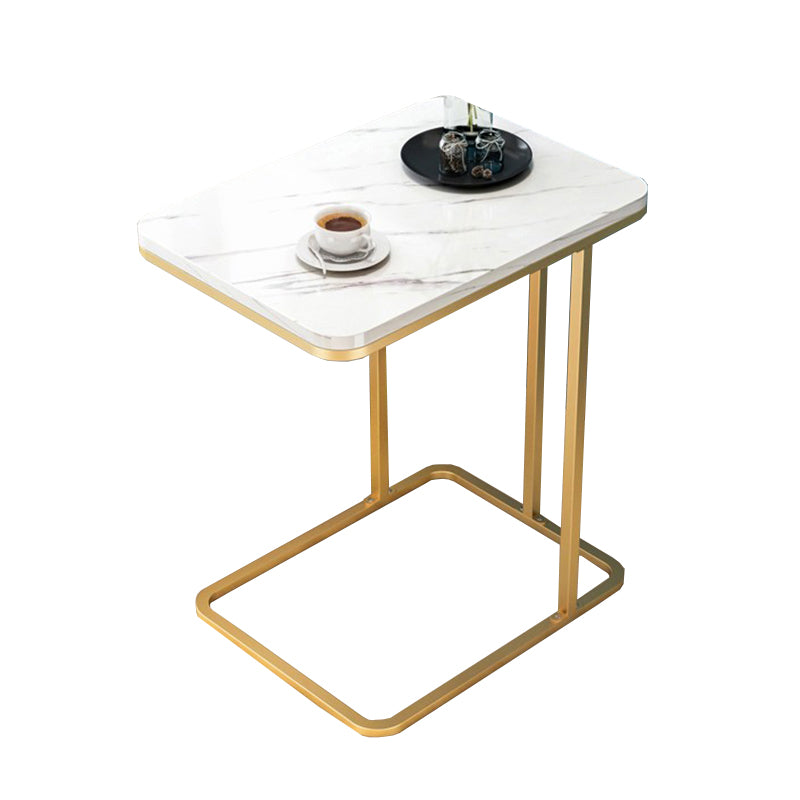 Glam Style Coffee Table Oval Slate Single Coffee Cocktail Table