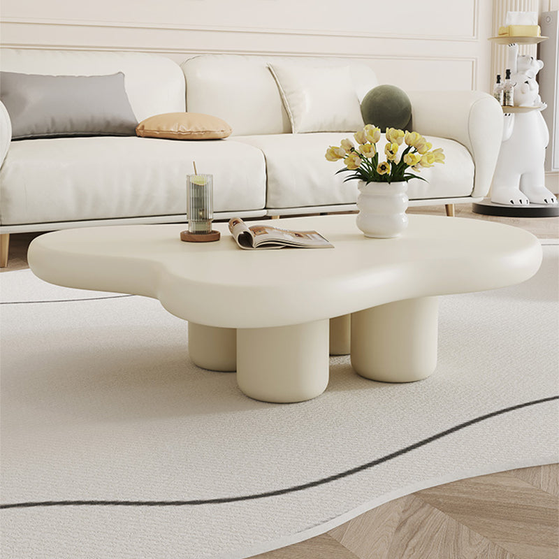 Modern Single Coffee Table No Distressing Free-Form 4 Legs Coffee Table