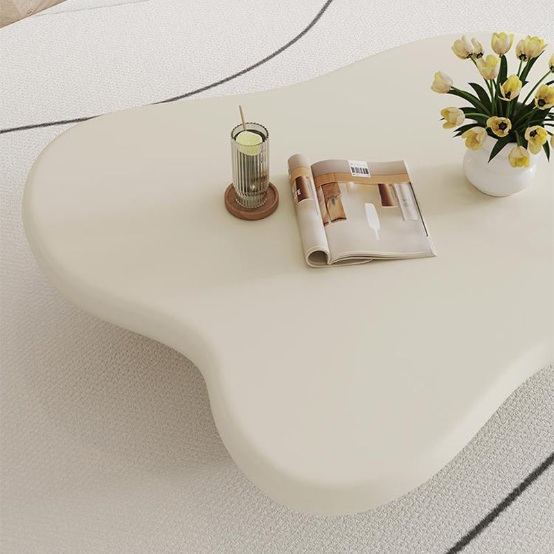 Modern Single Coffee Table No Distressing Free-Form 4 Legs Coffee Table