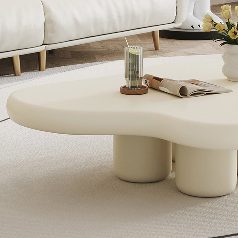 Modern Single Coffee Table No Distressing Free-Form 4 Legs Coffee Table