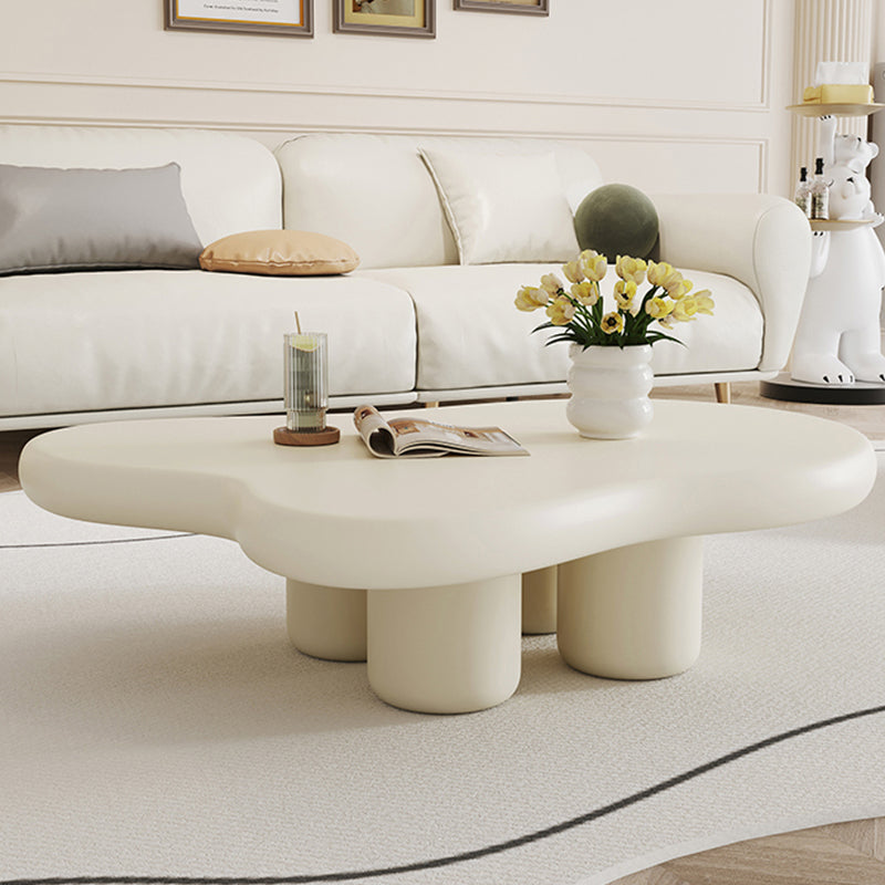 Modern Single Coffee Table No Distressing Free-Form 4 Legs Coffee Table