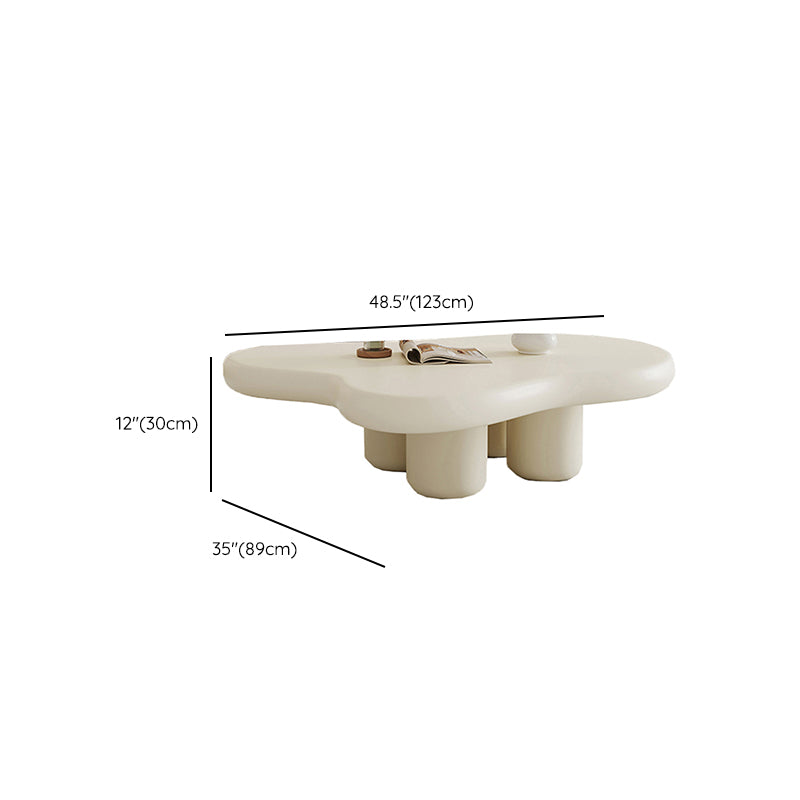 Modern Single Coffee Table No Distressing Free-Form 4 Legs Coffee Table