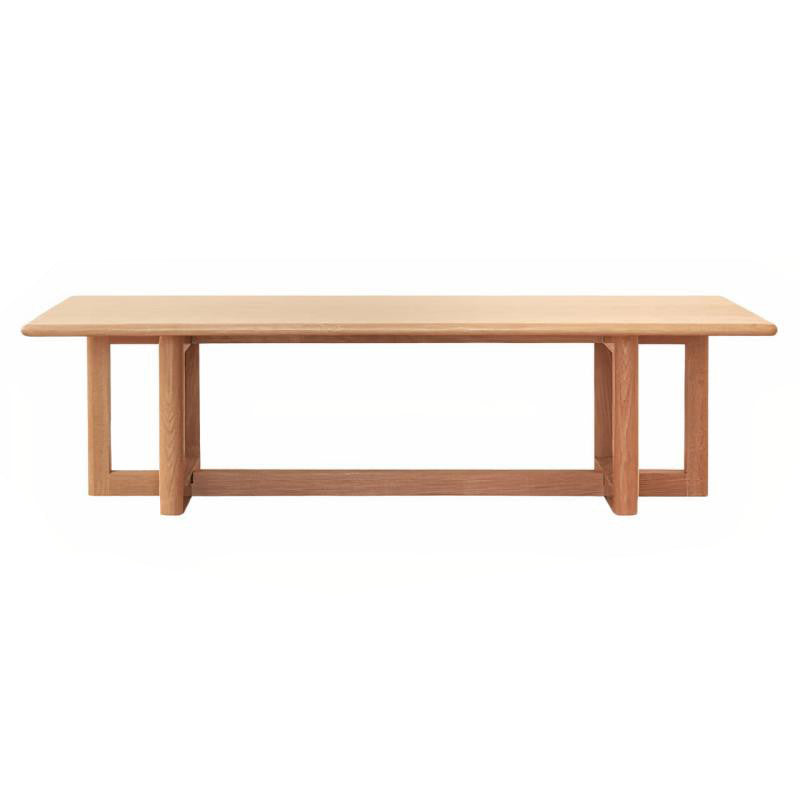 12"H Contemporary Coffee Table Rectangle Solid Wood Single Cocktail Table