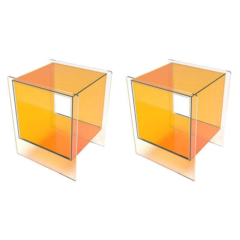 Modern Plastic End Table Set Square Bedside Side Table with Storage