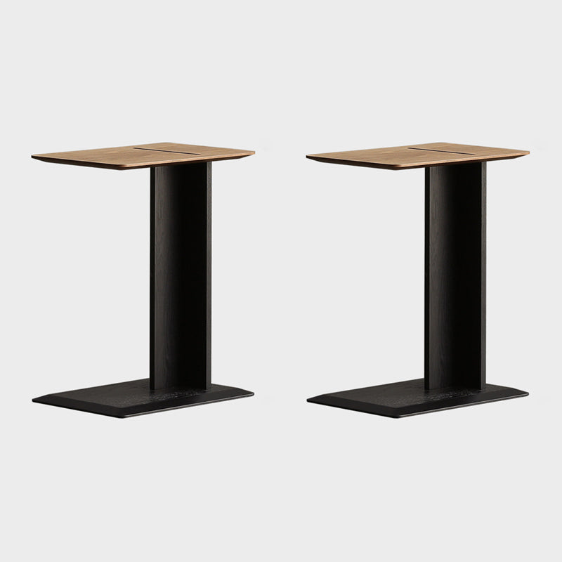 Modern Accent Side Table Wood Square Pedestal Side Table for Living Room