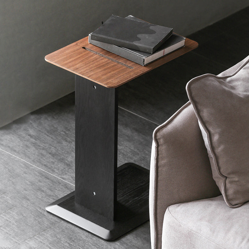 Modern Accent Side Table Wood Square Pedestal Side Table for Living Room