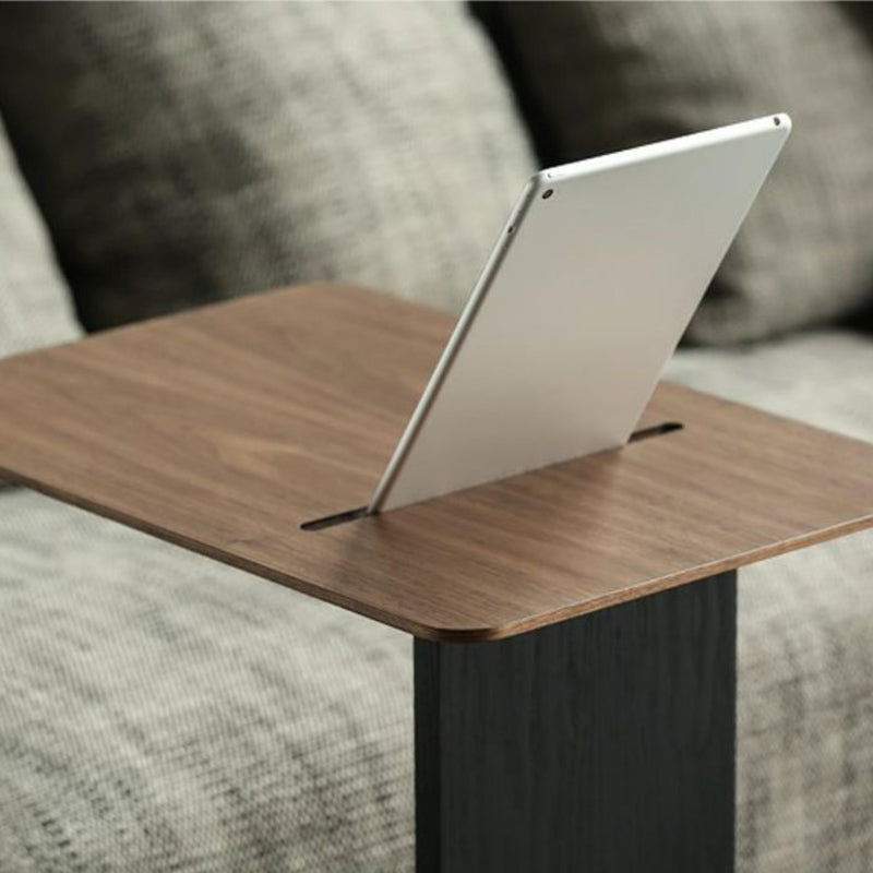 Modern Accent Side Table Wood Square Pedestal Side Table for Living Room