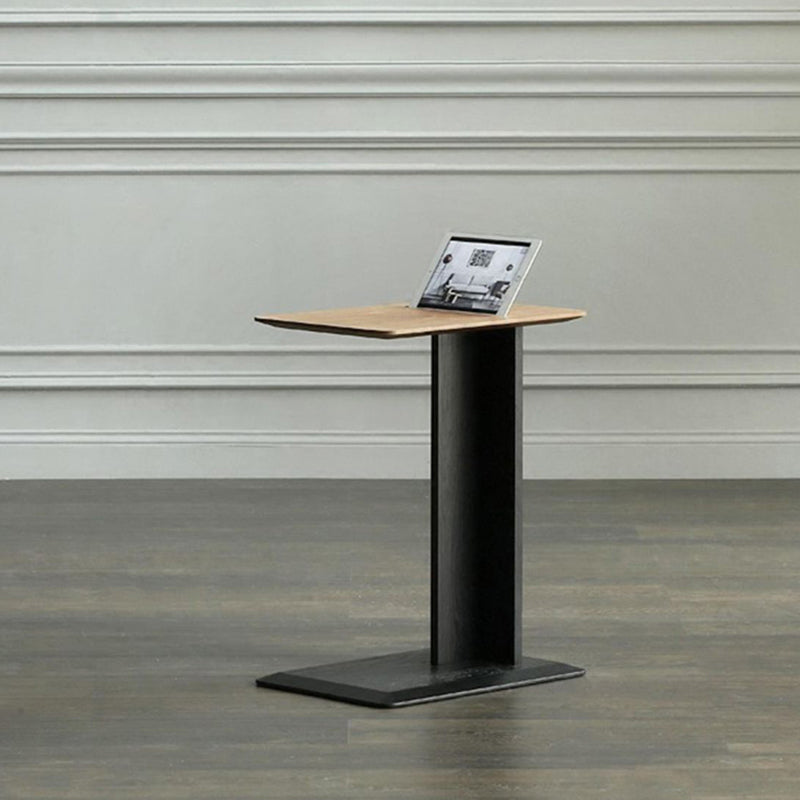Modern Accent Side Table Wood Square Pedestal Side Table for Living Room