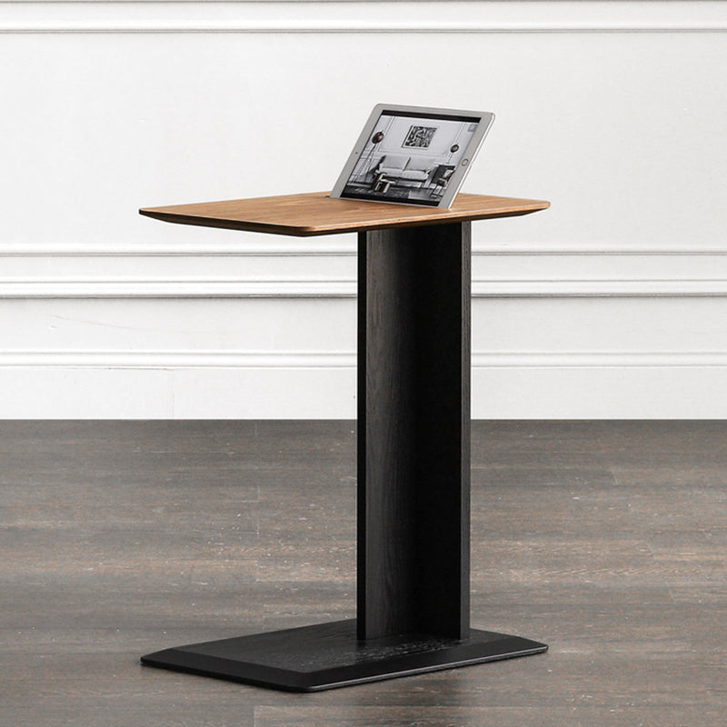 Modern Accent Side Table Wood Square Pedestal Side Table for Living Room