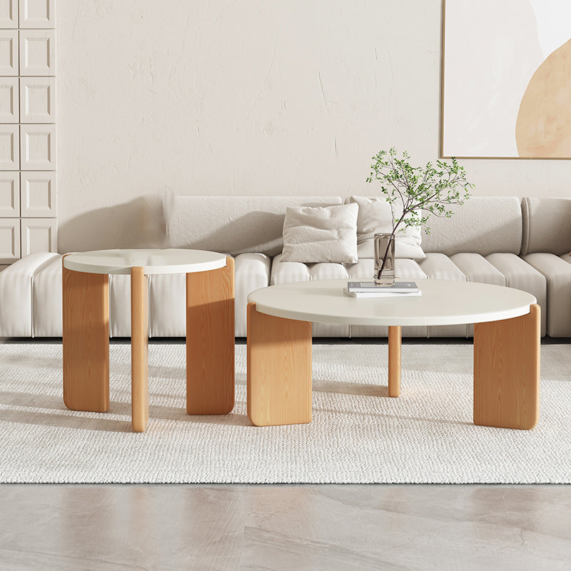 3 Legs Coffee Table Set Modern No Distressing Round Wood Coffee Table