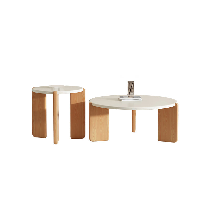 3 Legs Coffee Table Set Modern No Distressing Round Wood Coffee Table